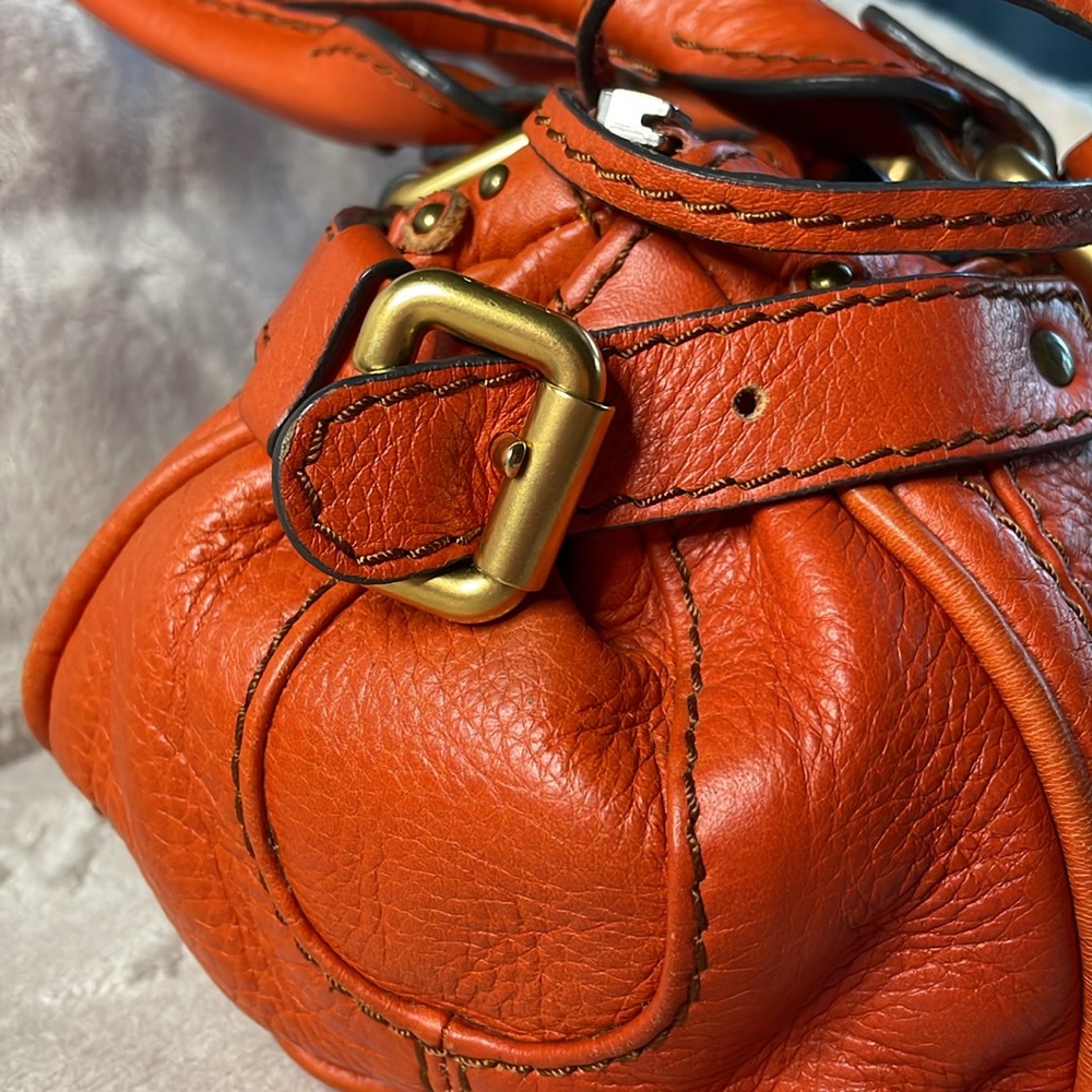 Chloe Orange Leather Satchel - Picture 3 of 12